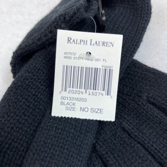 Ralph Lauren black pony knitted  Scarf and mittens New - Picture 3 of 8